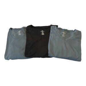 Real Essentials Men’s 5X & 5XT Performance V-Neck T-Shirts – Set of 3 – 100% Pol